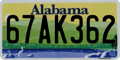 AL license plate 67AK362