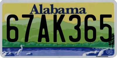 AL license plate 67AK365