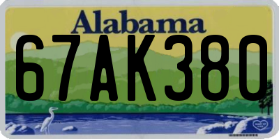 AL license plate 67AK380
