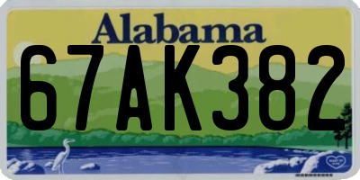 AL license plate 67AK382