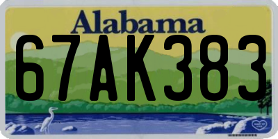AL license plate 67AK383