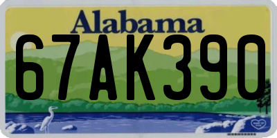 AL license plate 67AK390