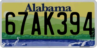 AL license plate 67AK394