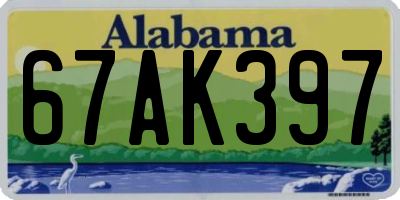 AL license plate 67AK397
