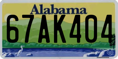 AL license plate 67AK404