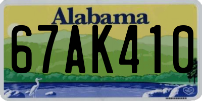 AL license plate 67AK410