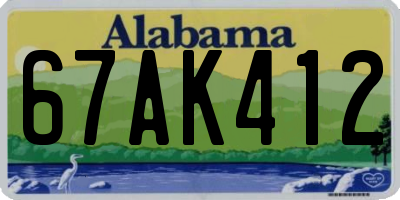 AL license plate 67AK412