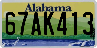 AL license plate 67AK413