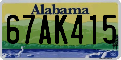 AL license plate 67AK415