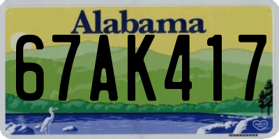 AL license plate 67AK417