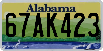 AL license plate 67AK423
