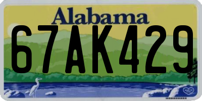 AL license plate 67AK429