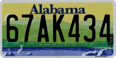 AL license plate 67AK434
