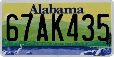 AL license plate 67AK435