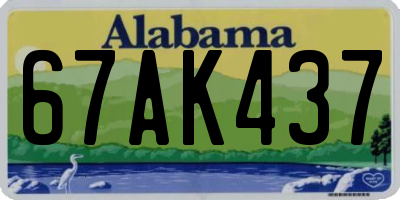 AL license plate 67AK437