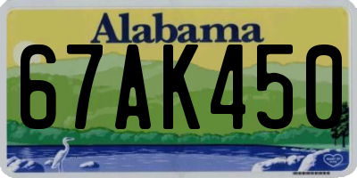 AL license plate 67AK450