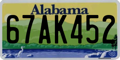 AL license plate 67AK452