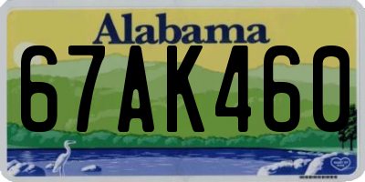 AL license plate 67AK460