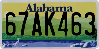 AL license plate 67AK463
