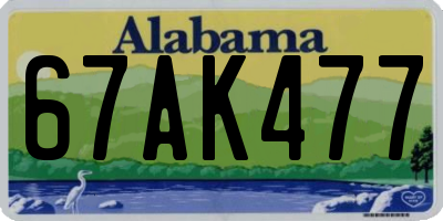 AL license plate 67AK477