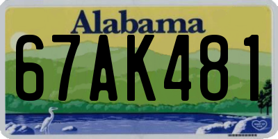 AL license plate 67AK481