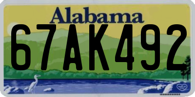 AL license plate 67AK492