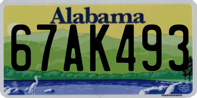 AL license plate 67AK493
