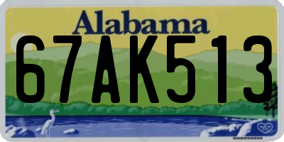AL license plate 67AK513