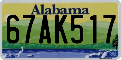 AL license plate 67AK517