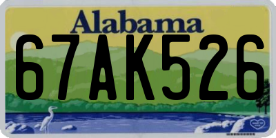 AL license plate 67AK526