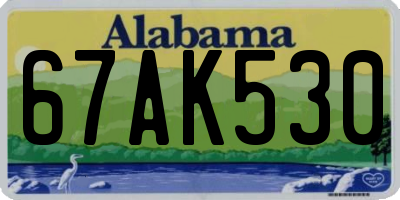 AL license plate 67AK530
