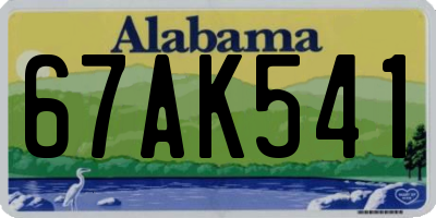 AL license plate 67AK541