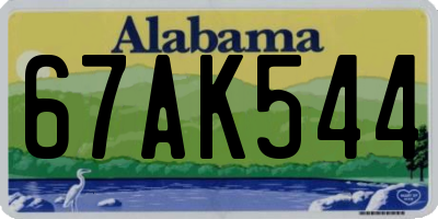 AL license plate 67AK544