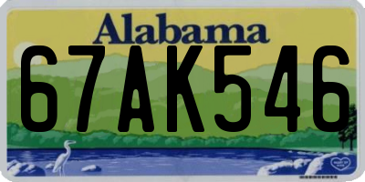 AL license plate 67AK546