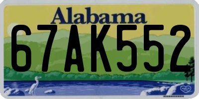 AL license plate 67AK552