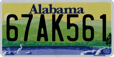 AL license plate 67AK561