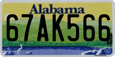 AL license plate 67AK566