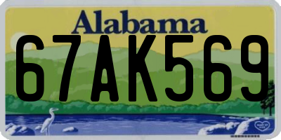 AL license plate 67AK569