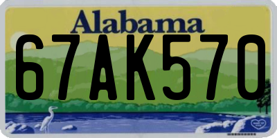 AL license plate 67AK570