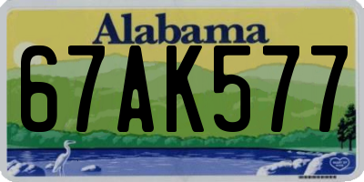 AL license plate 67AK577
