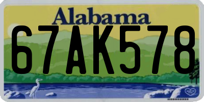 AL license plate 67AK578