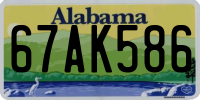 AL license plate 67AK586