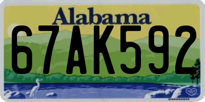 AL license plate 67AK592