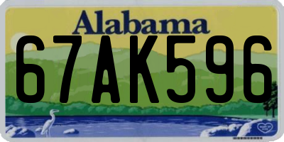AL license plate 67AK596