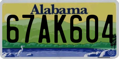 AL license plate 67AK604