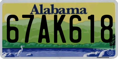 AL license plate 67AK618