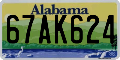 AL license plate 67AK624