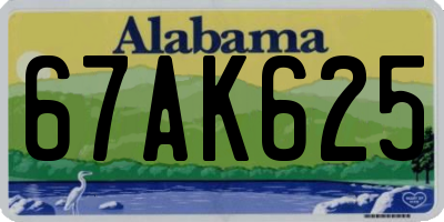 AL license plate 67AK625