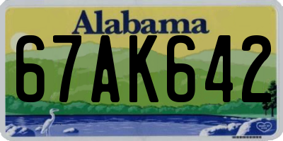 AL license plate 67AK642
