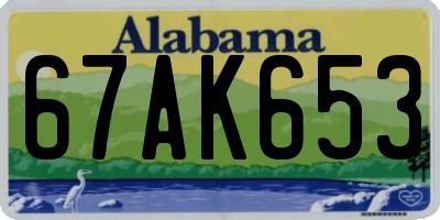 AL license plate 67AK653